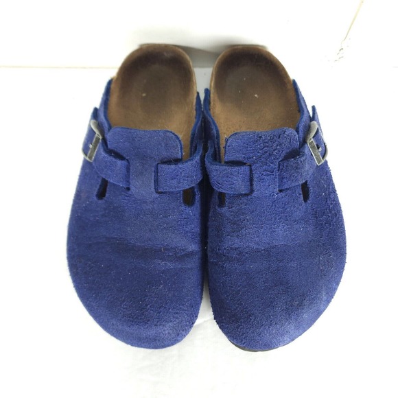 Birkenstock Papillio Women's Boston EU36 US5 Blue Suede Soft Footbed Clogs - Picture 5 of 15